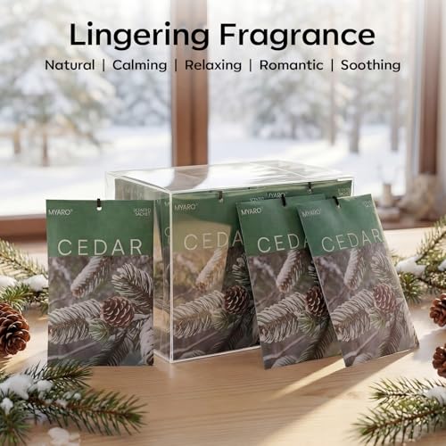 MYARO 20Pcs Cedar Scented Sachets, Closet Deodorizer Car Air Freshener - color: Cedar, size: 20 Packs