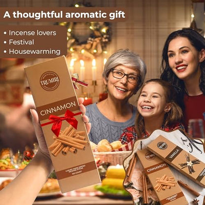 Cinnamon & Vanilla - Combo Pack of Incense Sticks - 100 Insence-Sticks of Each Scent - Total 200 Inscents - Inciensos Aromaticos para La Casa - Made with Natural Non Toxic Ingredients - color: Cinnamon & Vanilla