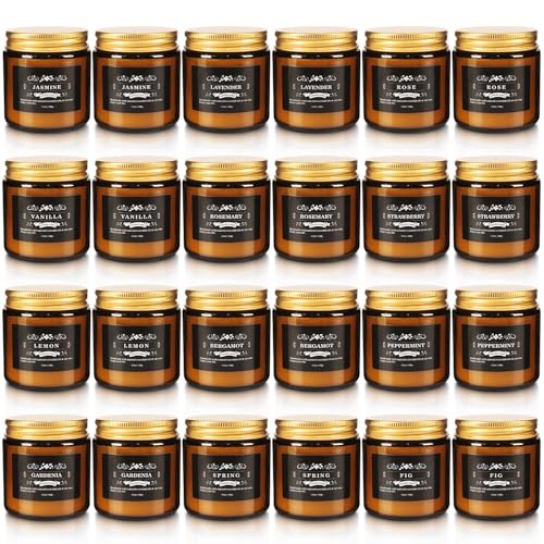 YOROXRG 24 Pcs Scented Candles with Added Natural Essential Oils, 3.05oz, Suitable for Various Festivals, Parties, Yoga, and Home Scene - color: 24P Brown