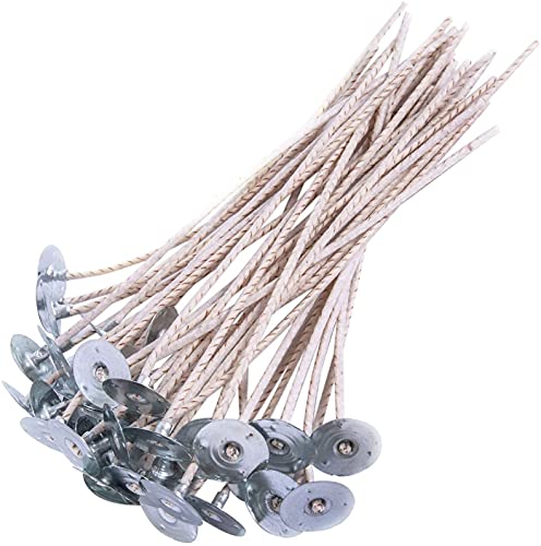 100pcs ECO12 Wicks for Soy Candles, 8 inch Pre-Waxed Candle Wick for Candle Making,Thick Candle Wick with Base - size: eco