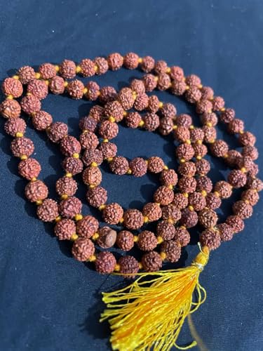 Nepali Rudraksha Mala with Certificate for Wearing and Japa Mala 8mm,(108 Beads Mala)