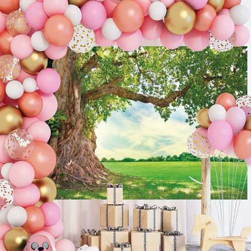 Spring Huge Tree Backdrop 6x4 FT for Photoshoot Spring Nature Photo Backdrops Tree Scenery Picnic Background Outdoor Travel Event Decorations Wedding Party Banner Photo Booth Props - size: 6x4 FT