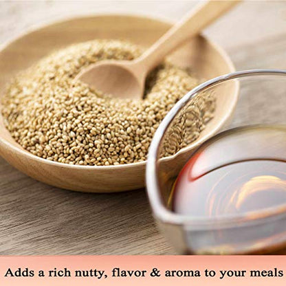 De La Rosa Organic Toasted Sesame Oil, Cold Pressed & Unrefined (1 Gallon) - size: 128 Fl Oz (Pack of 1)