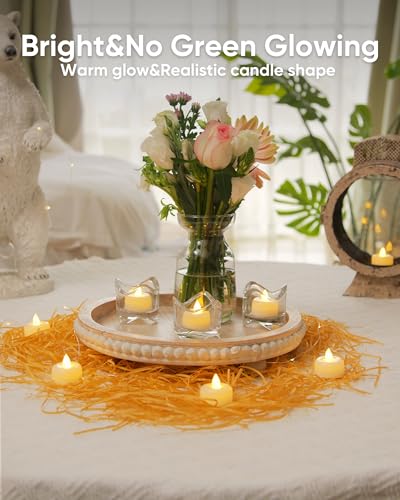 Amagic 12Pack Flameless LED Tea Lights Candles Battery Operated, Warm White - color: White, size: 12 Pack