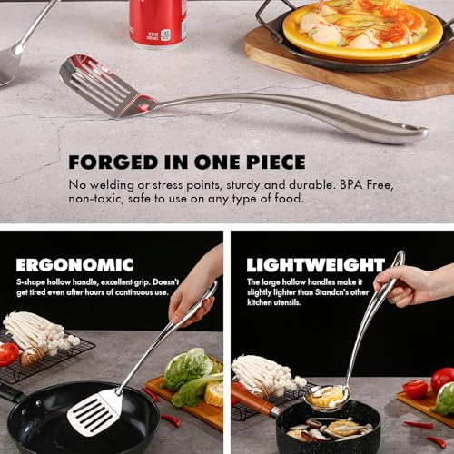 18/10 Stainless Steel Kitchen Utensils Set with Holder for Countertop - color: 12-Pieces