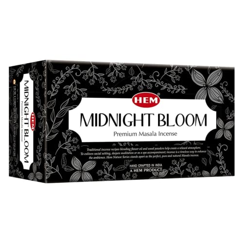HEM Midnight Bloom Natural Masala Relaxing Incense Sticks - 12 Packets (15g Each) - size: Midnight Bloom