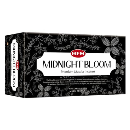 HEM Midnight Bloom Natural Masala Relaxing Incense Sticks - 12 Packets (15g Each) - size: Midnight Bloom