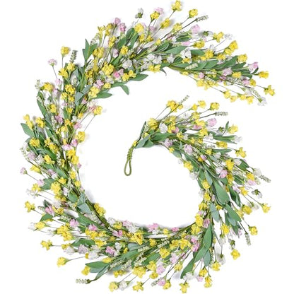 Artgar Flower Garland, 6Ft Spring/Summer Floral Garland - color: Yellow (6ft)
