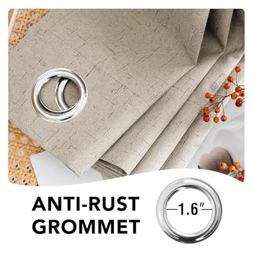 H.VERSAILTEX 100% Blackout Linen Curtains 90" L 2 Panels Cobblestone - color: Cobblestone, size: 52"W x 90"L (Pack of 2)