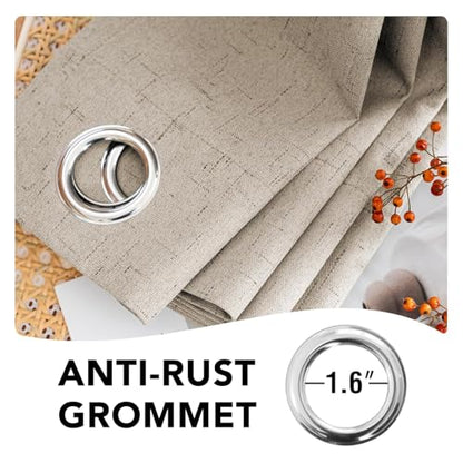 H.VERSAILTEX 100% Blackout Linen Curtains 90" L 2 Panels Cobblestone - color: Cobblestone, size: 52"W x 90"L (Pack of 2)