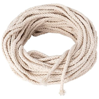 32.75 Ft Cotton Wicks for Oil Lamps, 1/8 Inch - size: 32.75 feet (1/8 inch)