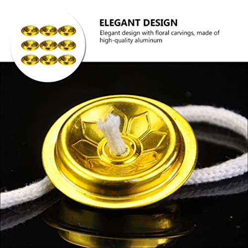 DOITOOL Floating Wick Holders for Oil Lamps: 9PCS Aluminum Round Floating Wick Holder Oil Lamp Disc Holder Candle Float Stand Rack for Home Temple Buddhist Supplies - 1.5inch