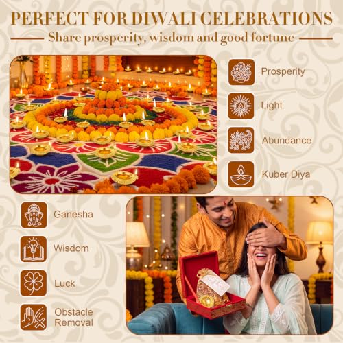 Conelist 20 Sets Indian Pooja Return Gift for Guest with Kuber Diya, Flower - style: Flower