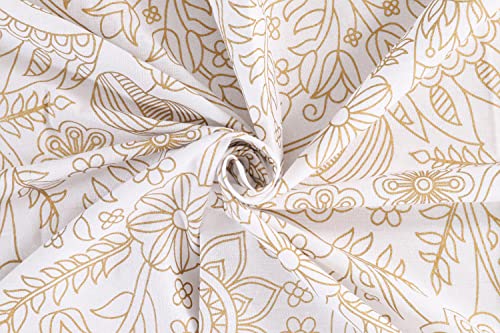 Popular Handicrafts Indian Hippie Mandala Bohemian Beautiful Sketch Window Drapery Curtain Bedroom Living Room Balcony Valance Panels White Gold
