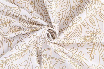 Popular Handicrafts Indian Hippie Mandala Bohemian Beautiful Sketch Window Drapery Curtain Bedroom Living Room Balcony Valance Panels White Gold