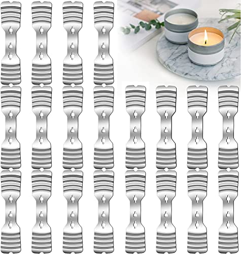 20 pcs Metal Candle Wick Holders, Upgraded Candle Wick Centering Devices, Silver Stainless Steel Candle Wick Holder for Candle Making - size: 20 PCS-upgraded