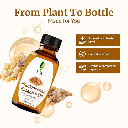 SVA Frankincense Essential Oil, Glass Bottle with Dropper, 1 Fl Oz (30 ml) - size: 1 Fl Oz (Pack of 1)