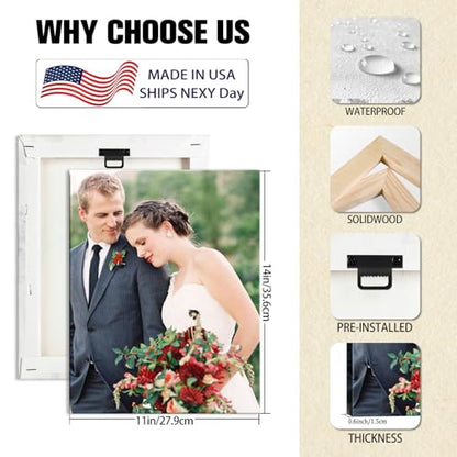 Custom Canvas Prints with Your Photos, Personalized Wall Art for Home Decor - size: 11"L x 14"W