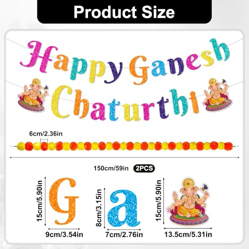 Ganesh Chaturthi Decorations, Happy Ganesh Chaturthi Banner Set - color: Ganesh Chaturthi