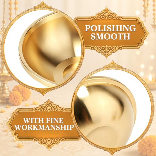 12 Pcs Pure Brass Bowls for Puja, 2.2 Inch Altar Offering Bowls - size: 2.2 Inch