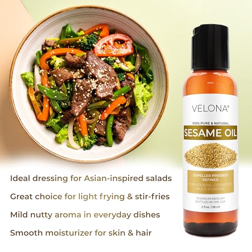 velona Sesame Seed Oil - 2 fl oz, Expeller Pressed, Refined - size: 2 Fl Oz (Pack of 1)