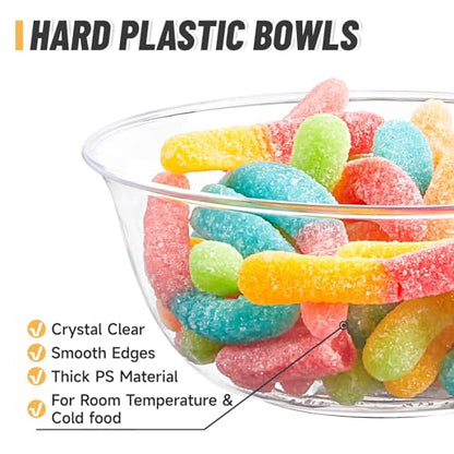 10 oz Small Clear Plastic Bowls, 100 Pack - size: 10 oz (Pack of 100)