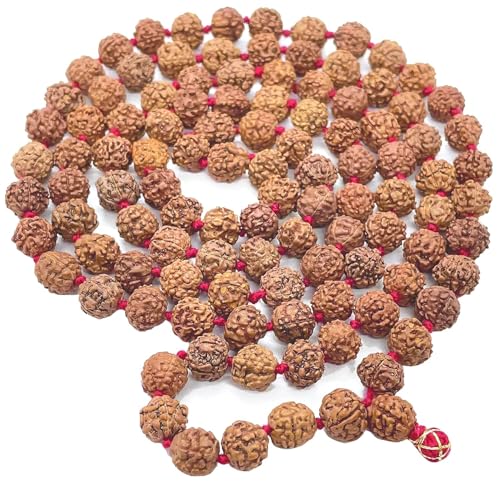 Rudraksha Mala, 5 Mukhi, 108 Beads, Prayer Rosary Garland.Rudraksha for Positive Vibes, Meditation, Shiv Blessings (Rudraksh Mala_Set of 2) - color: Rudraksh Mala_set of 2