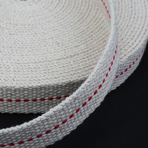 SWATOM 13.1 Feet /2 Rolls Oil Lamp Wicks 7/8 Inch Oil Wick for Lamps Cotton Lantern Kerosene Wick Replacement with Genuine Red Stitch - size: 7/8 Inch Cotton Oil Lamp Wicks 13.1 Feet
