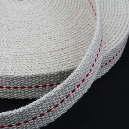 SWATOM 13.1 Feet /2 Rolls Oil Lamp Wicks 7/8 Inch Oil Wick for Lamps Cotton Lantern Kerosene Wick Replacement with Genuine Red Stitch - size: 7/8 Inch Cotton Oil Lamp Wicks 13.1 Feet