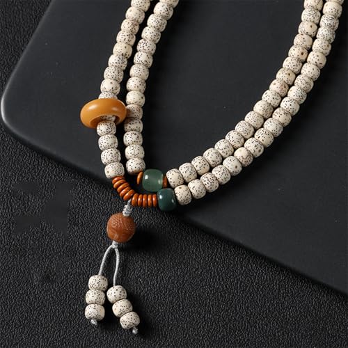 8mm 108 Mala Beads Bracelet for Men Natural Wooden/Bodhi Bead Necklace as Buddhist Meditation Prayer Beads - style: Bodhi Beads with Buddha Head