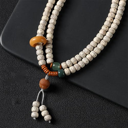 8mm 108 Mala Beads Bracelet for Men Natural Wooden/Bodhi Bead Necklace as Buddhist Meditation Prayer Beads - style: Bodhi Beads with Buddha Head