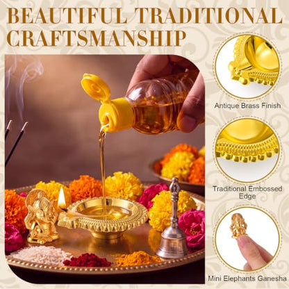 Conelist 20 Sets Indian Pooja Return Gift for Guest with Kuber Diya, Flower - style: Flower