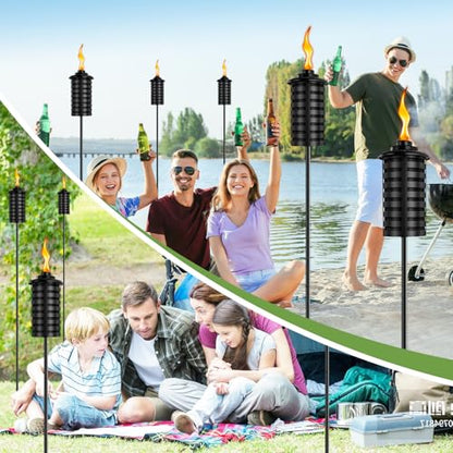 ZSZMFH 4 Pack Citronella Torches for Outside, 16Oz Outdoor Garden Torches