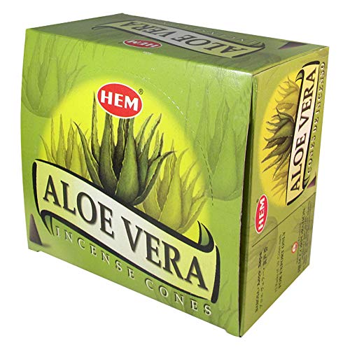 Aloe Vera Incense Cones and Cone Incense Burner Bundle Insence Insense Hem Incense - color: Aloe Vera