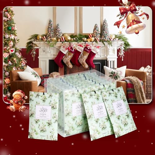 MYARO 20Pcs Jasmine Scented Sachets, Closet Deodorizer Car Air Freshener - color: Jasmine, size: 20 Packs