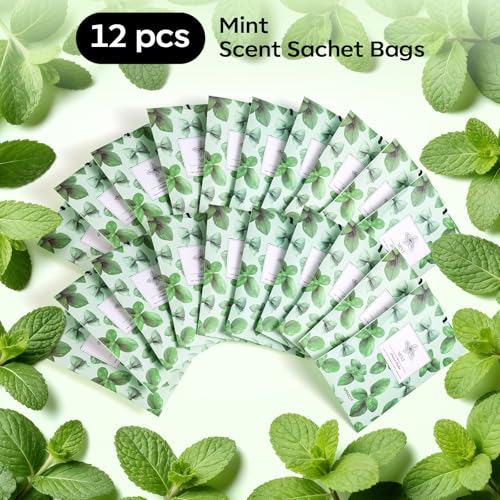 MYARO 20Pcs Peppermint Scented Sachets, Closet Deodorizer Car Air Freshener - color: Mint, size: 20 Packs
