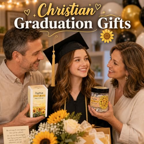 Positive Sunflower Jar, Sunflower Gifts For Women, Christian Gifts for Women, Christian Graduation Gift - style: Positive Sunflower Jar