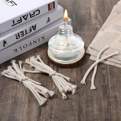 20PCS 1/4" Round Cotton Oil Lamp Wicks, Braided Replacement Wick