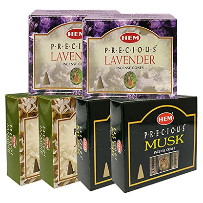 Lavender Jasmine Musk Incense Cones & Holder Bundle Variety Pack from Hem Trumiri Insense Insence - color: Lavender & Jasmine & Musk