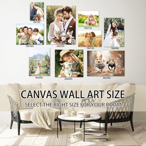 Custom Canvas Prints with Your Photos, Personalized Wall Art for Home Decor - size: 8"L x 10"W