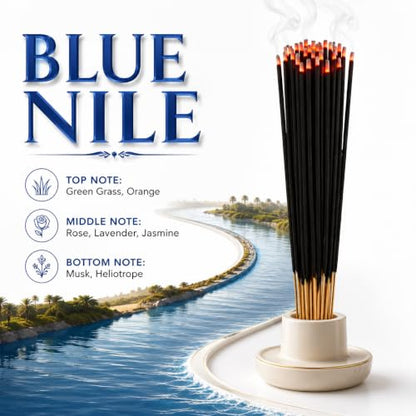 Blue Nile Exotic Incense Sticks 11 Inch - Bulk 1 Bundle 45 to 50 Sticks - Natural 11" Long Lasting Aroma that Burns for 45 to 60 Minutes.