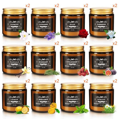 YOROXRG 24 Pcs Scented Candles with Added Natural Essential Oils, 3.05oz, Suitable for Various Festivals, Parties, Yoga, and Home Scene - color: 24P Brown