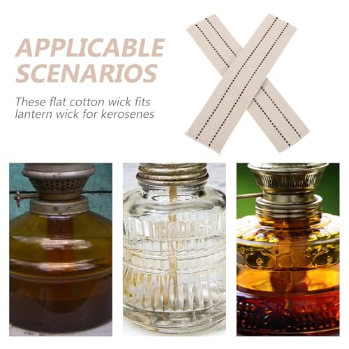 WOONEKY 3-Pack Cotton Flat Oil Lamp Wick Replacement 8.66In Long for Kerosene Lanterns Hurricane Lamps Oil Burners Indoor & Outdoor Emergency Lighting - size: 22.00X5.00X0.20CM