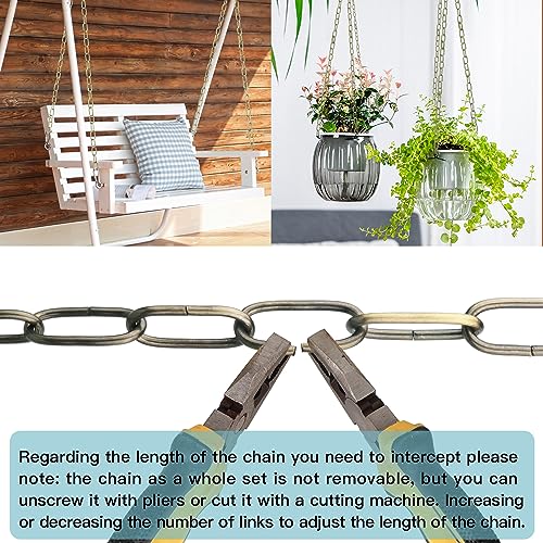 Helunsi Industrial Lighting Chain, 6 Feet Bronze Light Fixture Chain - color: Bronze