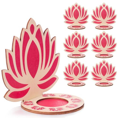 DoubleFill 6 Pack Indian Decorations for Pooja Candle Holder, Lotus - style: Lotus