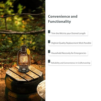 Light of Mine - 3/8" Inch 33' Foot, 100% Cotton Flat Wick for Paraffin Oil, Kerosene Based Lanterns, and Oil Lamps with Genuine Red Stitch (3/8" - 33' Roll) - size: 3/8" 33 foot - 1 Pack