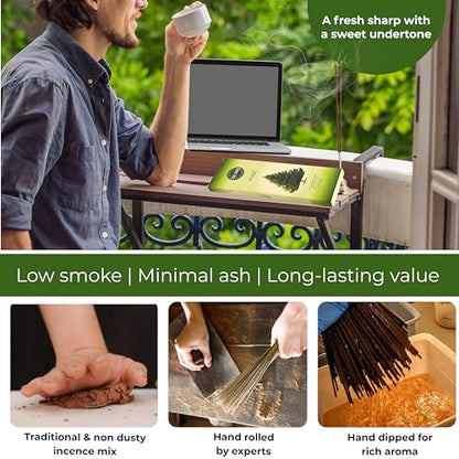 Pine Incense Sticks - Bulk Pack of 100 Insence-Sticks - Made with Natural Pino Oil - Scented Incienso Aromaticos Non Toxic Inscent Insense - color: Pine