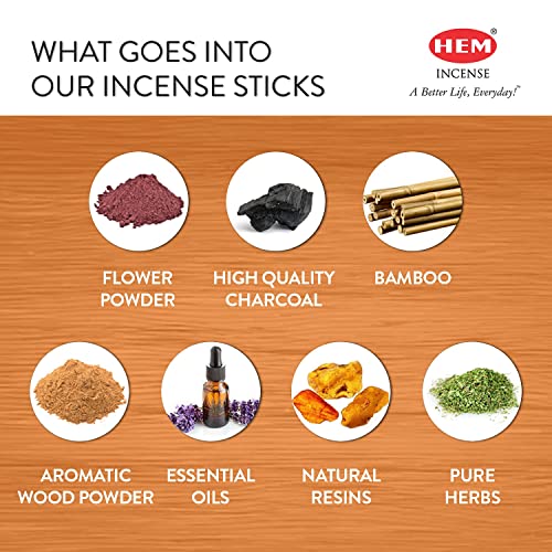 HEM Premium Sandalwood Masala Incense Sticks | Soothing Aroma, Air Purifier for Meditation | Aromatherapy Incense For Anxiety & Stress Relief | Gift Set | Pack of 12 (15 gms each) - size: Sandalwood