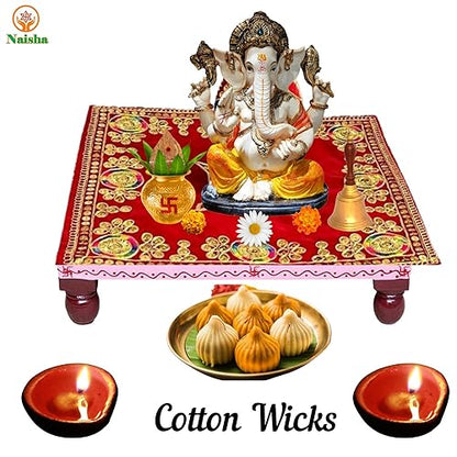 NAISHA Handmade Long Cotton Wicks (600 Pcs), 3-Inch Long Batti for Oil Lamp, Diya, Deepak and Jyot, Twisted Cotton Wicks for Temple, Home Mandir, Diwali Lighting and Festivals