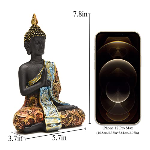 BRASSTAR Resin Thai Buddha Statue Feng Shui Buddha Sculpture Home Art Decor Luck Wealth Gift Collection TQGJPT420 - size: Medium